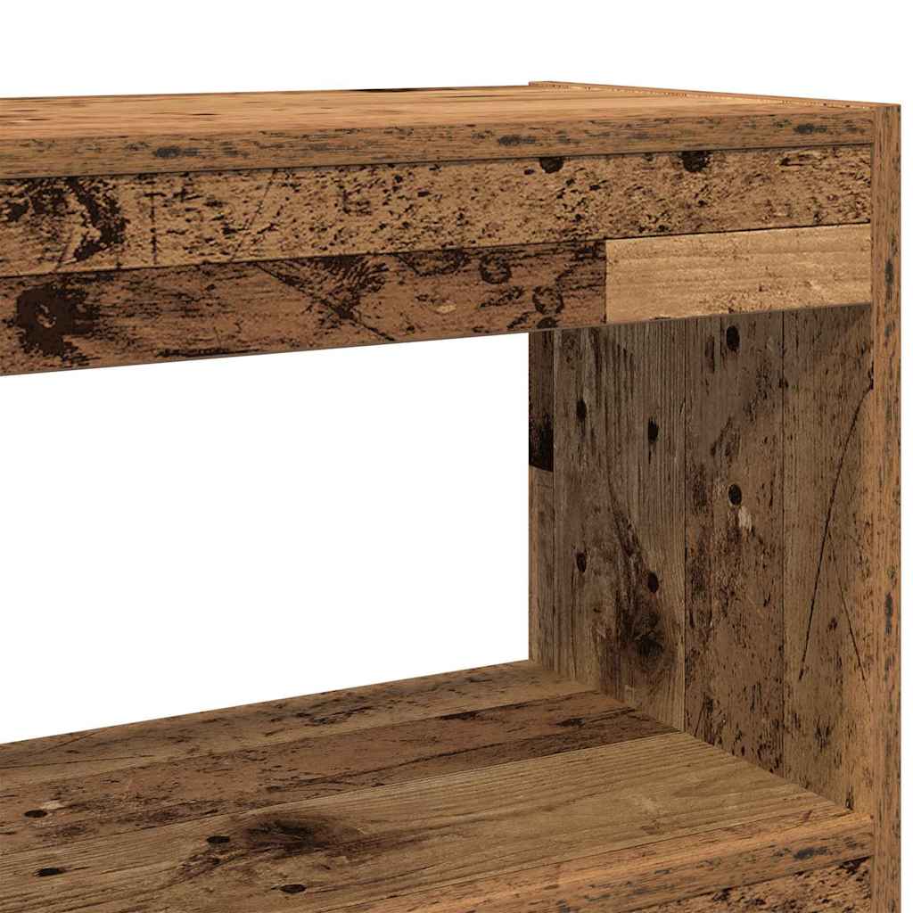 Bokhylle Brun Romdeler - Rustikk Tre - 100x30x103cm -