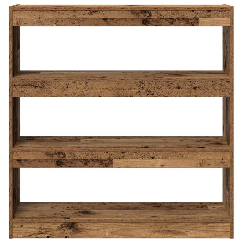 Bokhylle Brun Romdeler - Rustikk Tre - 100x30x103cm -