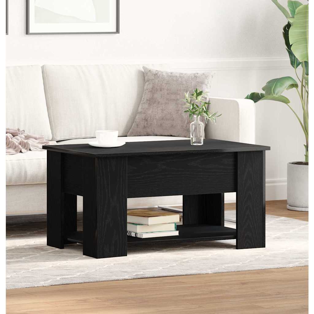 Svart Eik Kaffebord 79x49x41 cm Laget av konstruert tre
