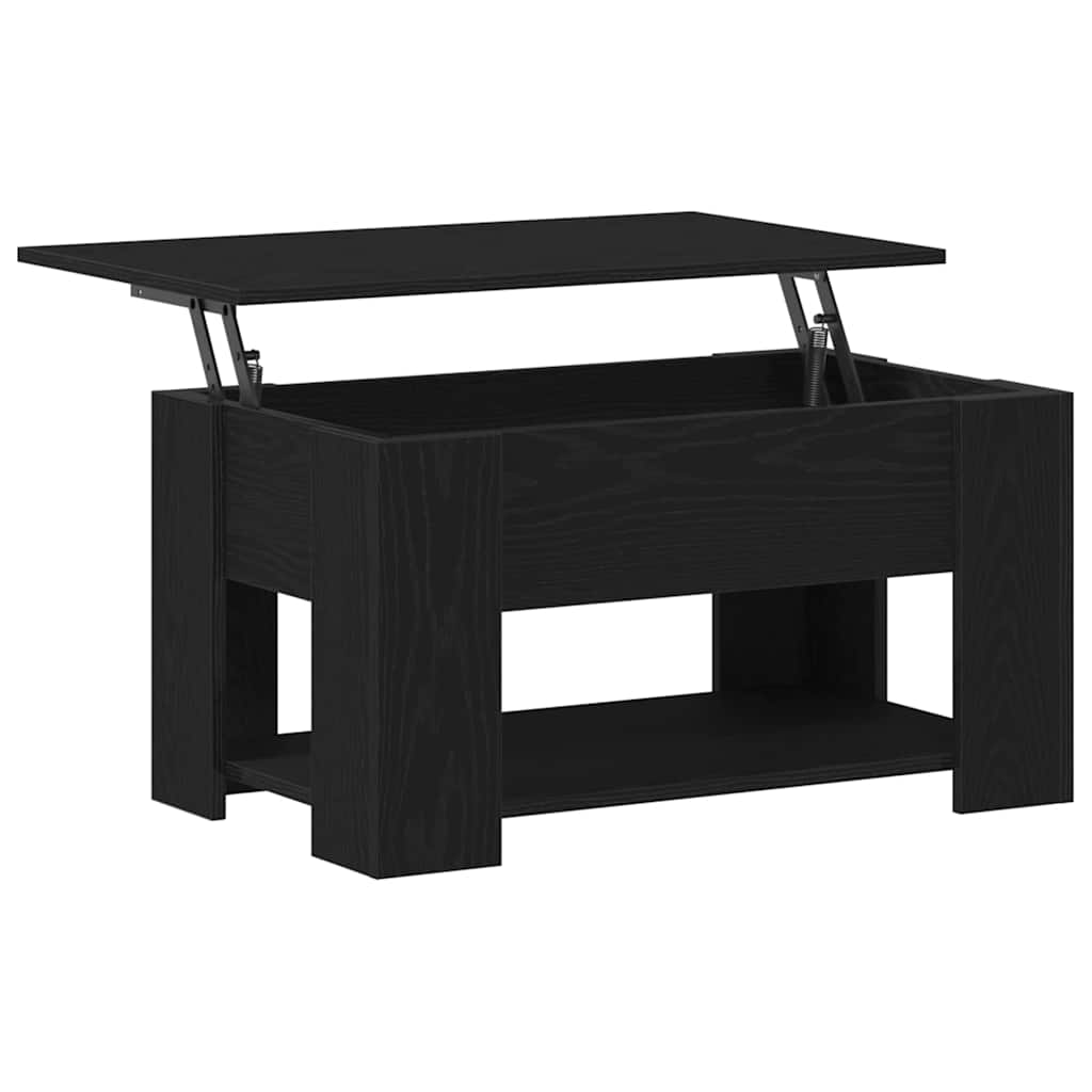 Svart Eik Kaffebord 79x49x41 cm Laget av konstruert tre