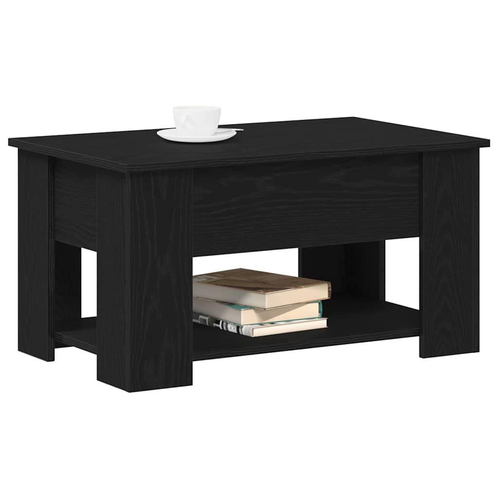 Svart Eik Kaffebord 79x49x41 cm Laget av konstruert tre