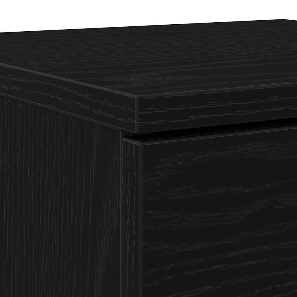 Sidebord Svart Eik 2 stk 30x30x70 cm