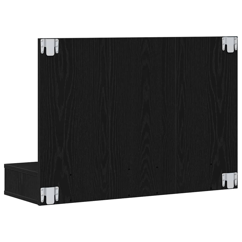 Baderomsspeil LED Speilkabinett i Svart Eik - 90x31.5x62 cm