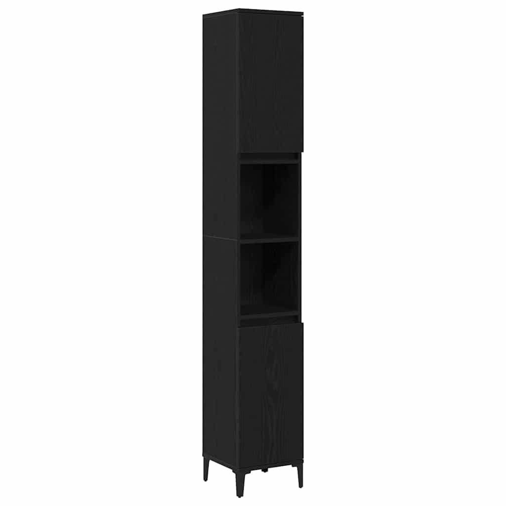 Baderomsskap Svart Eik 30x30x190 cm