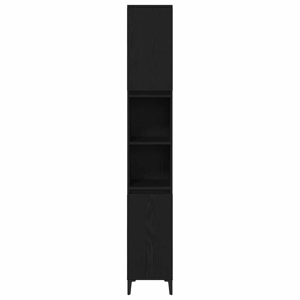 Baderomsskap Svart Eik 30x30x190 cm