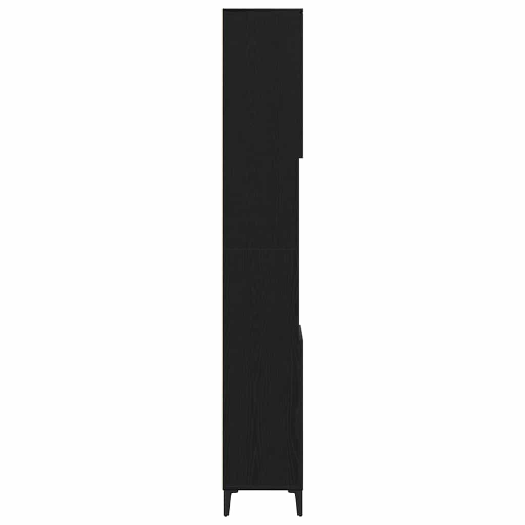 Baderomsskap Svart Eik 30x30x190 cm