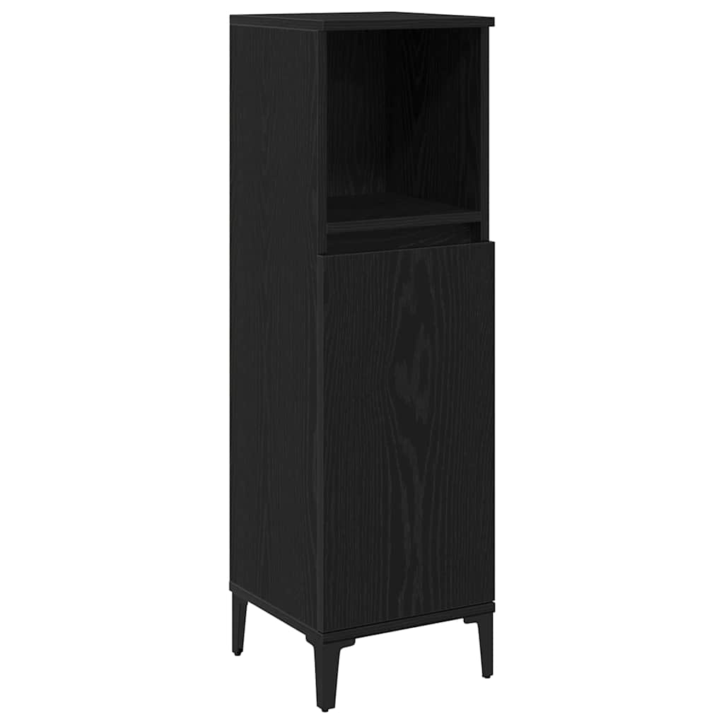 Baderomsskap Svart Eik 30x30x100 cm Konstruert tre