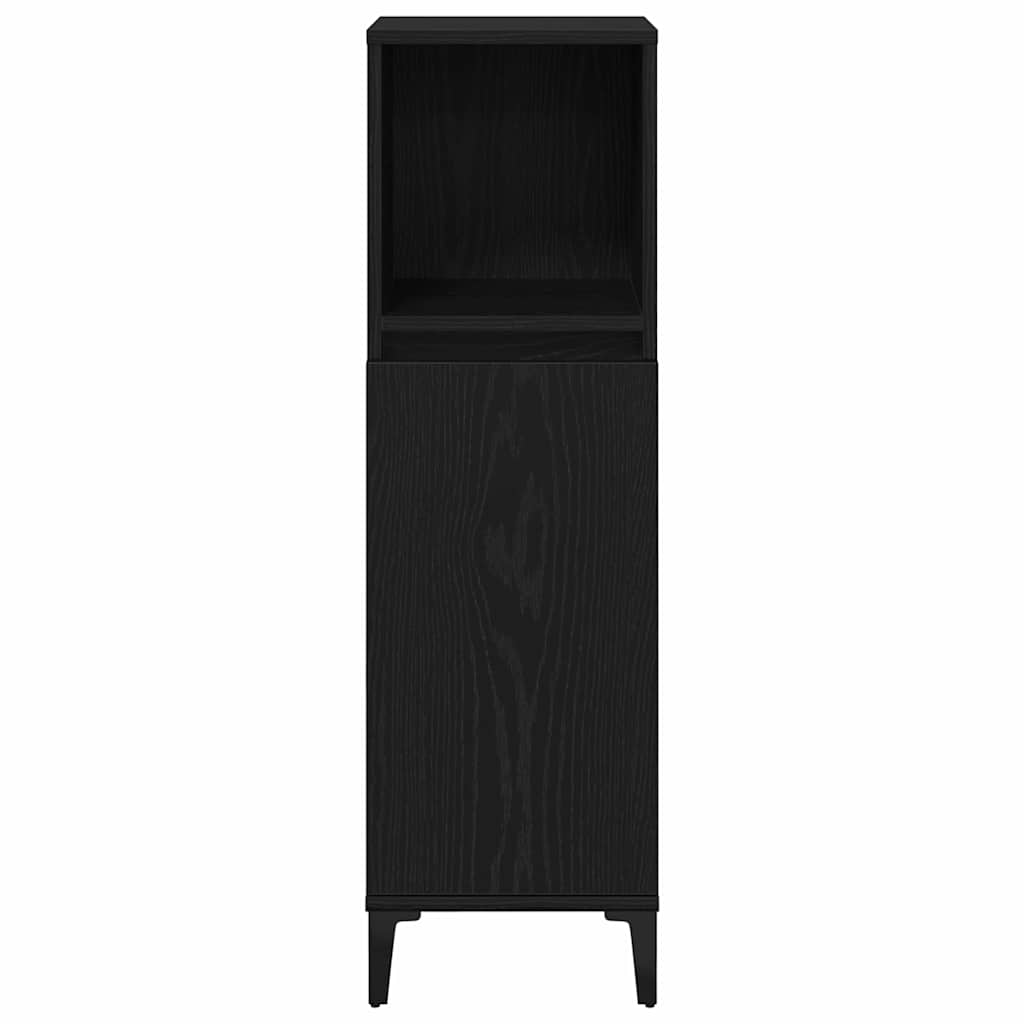 Baderomsskap Svart Eik 30x30x100 cm Konstruert tre