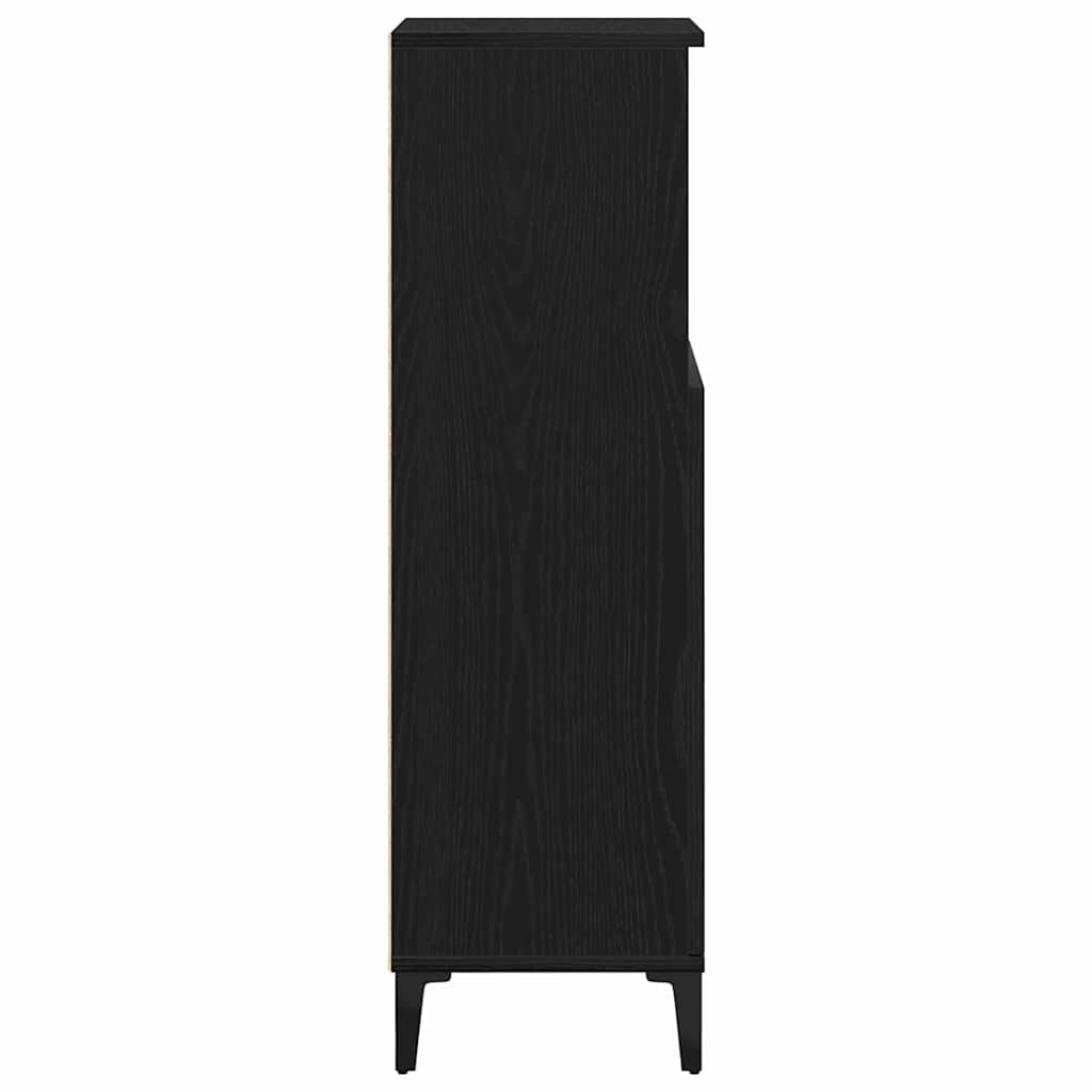 Baderomsskap Svart Eik 30x30x100 cm Konstruert tre