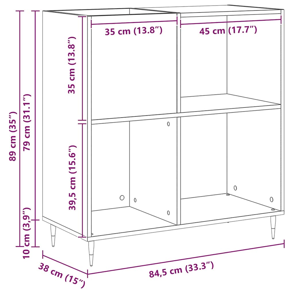 Plateskap med hylle Gammelt tre 85 x 38 x 89 cm Konstruert tre