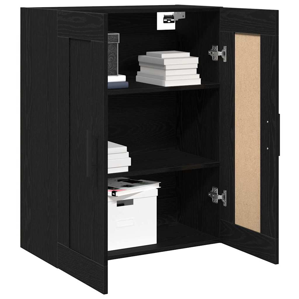 Veggskap Svart Eik 69,5x34x90 cm