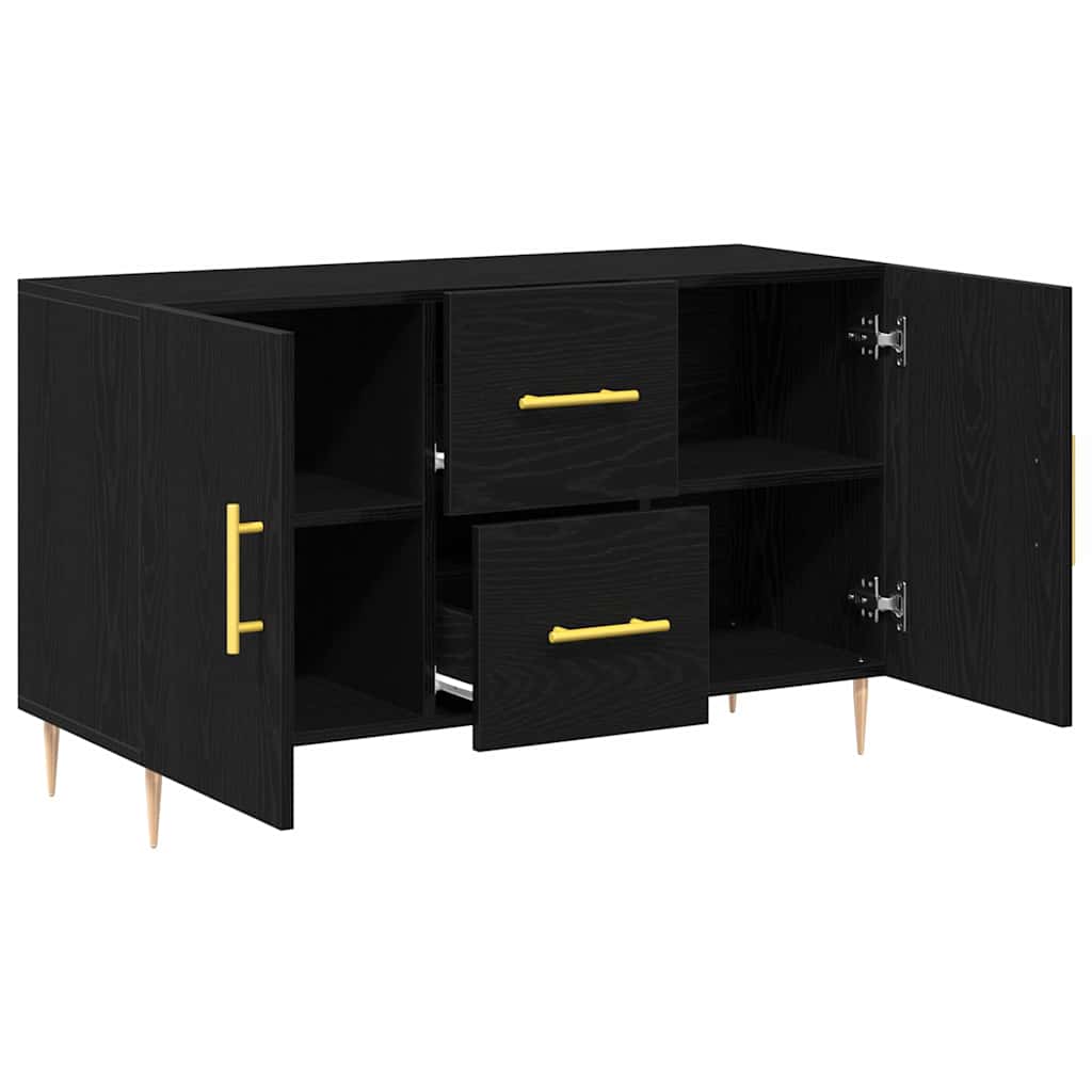 Skjenk Svart Eik 100x36x60 cm Konstruksjonsmateriale