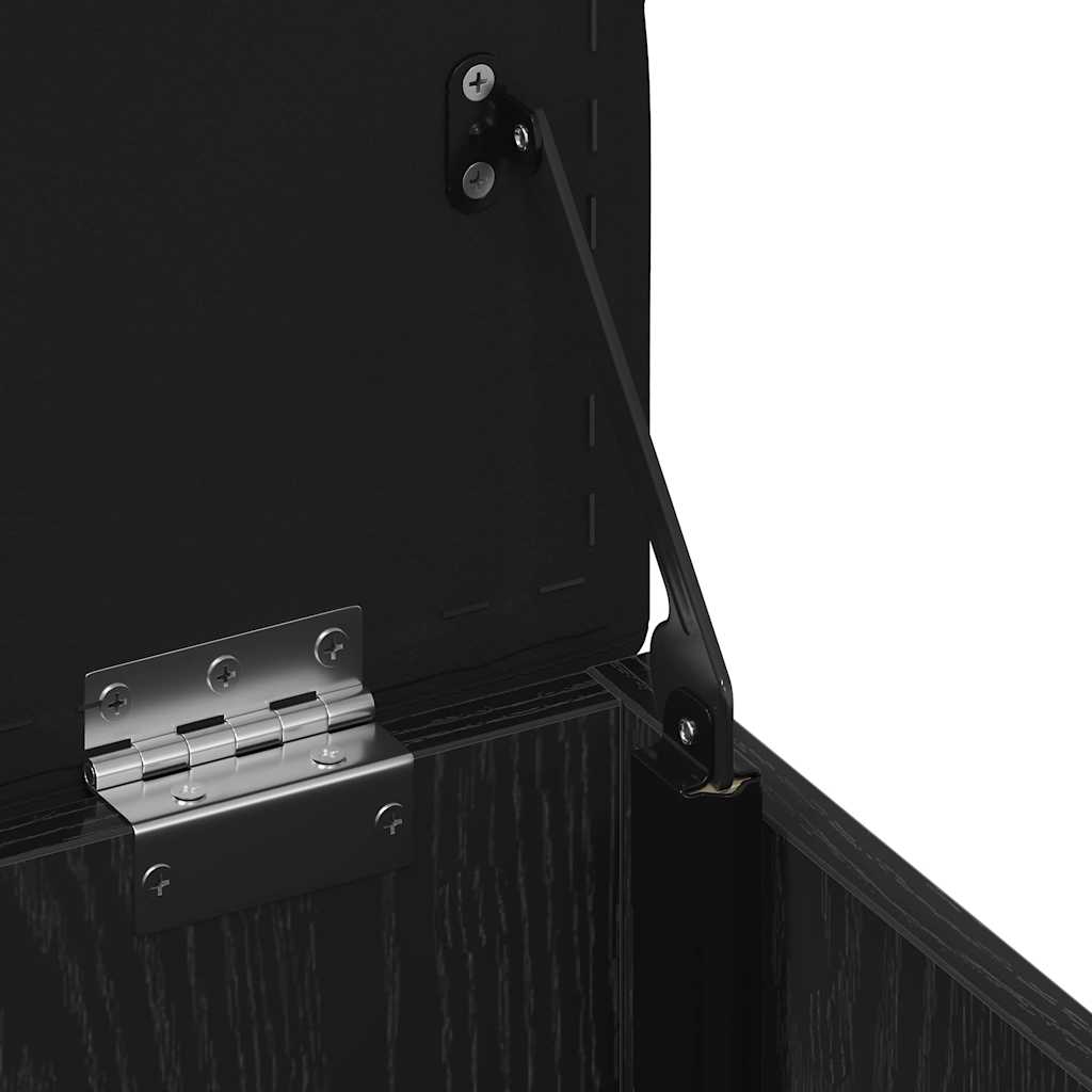 Oppbevaringsbenk Svart Eik 42x42x45 cm Solid Tre