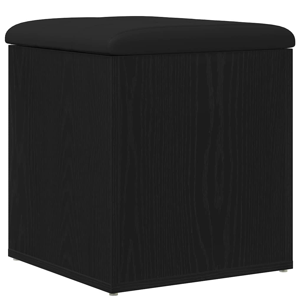 Oppbevaringsbenk Svart Eik 42x42x45 cm Solid Tre