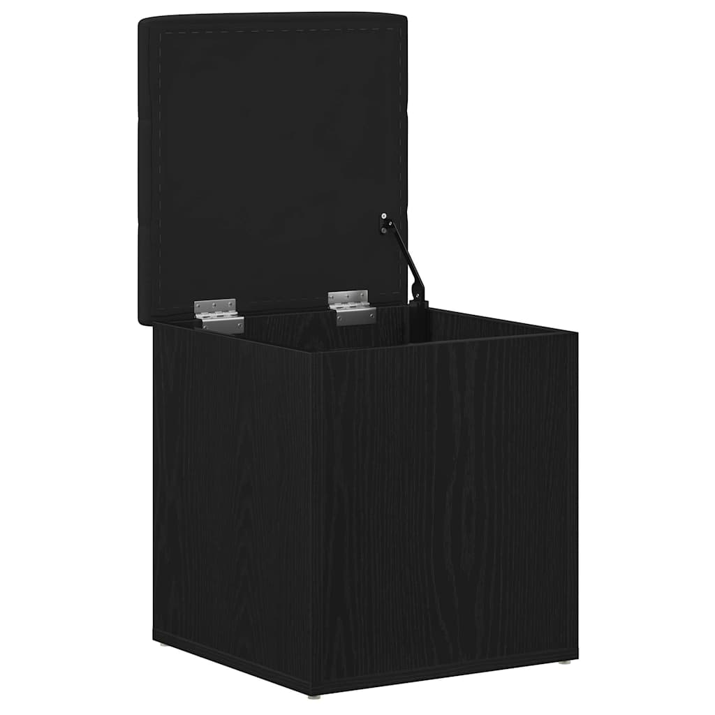 Oppbevaringsbenk Svart Eik 42x42x45 cm Solid Tre