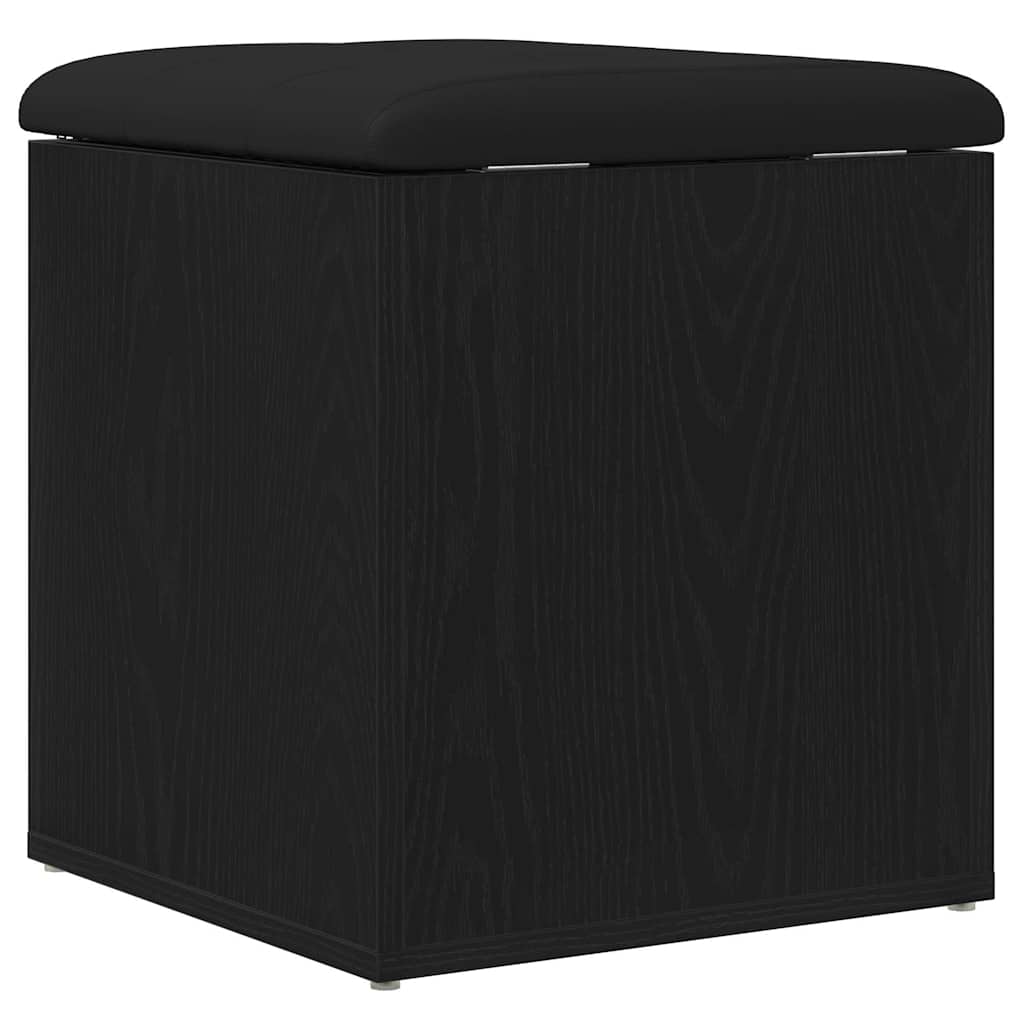 Oppbevaringsbenk Svart Eik 42x42x45 cm Solid Tre