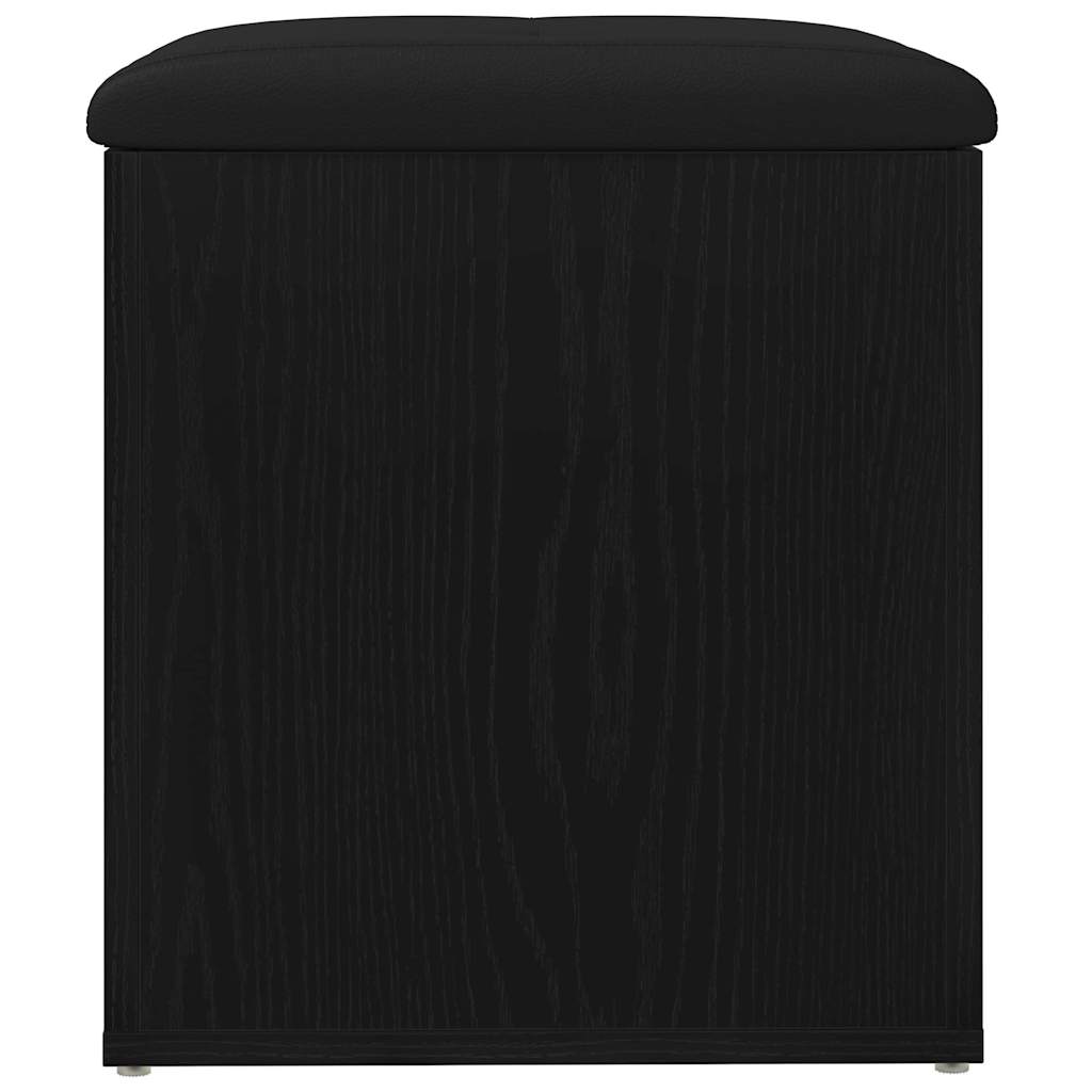 Oppbevaringsbenk Svart Eik 42x42x45 cm Solid Tre