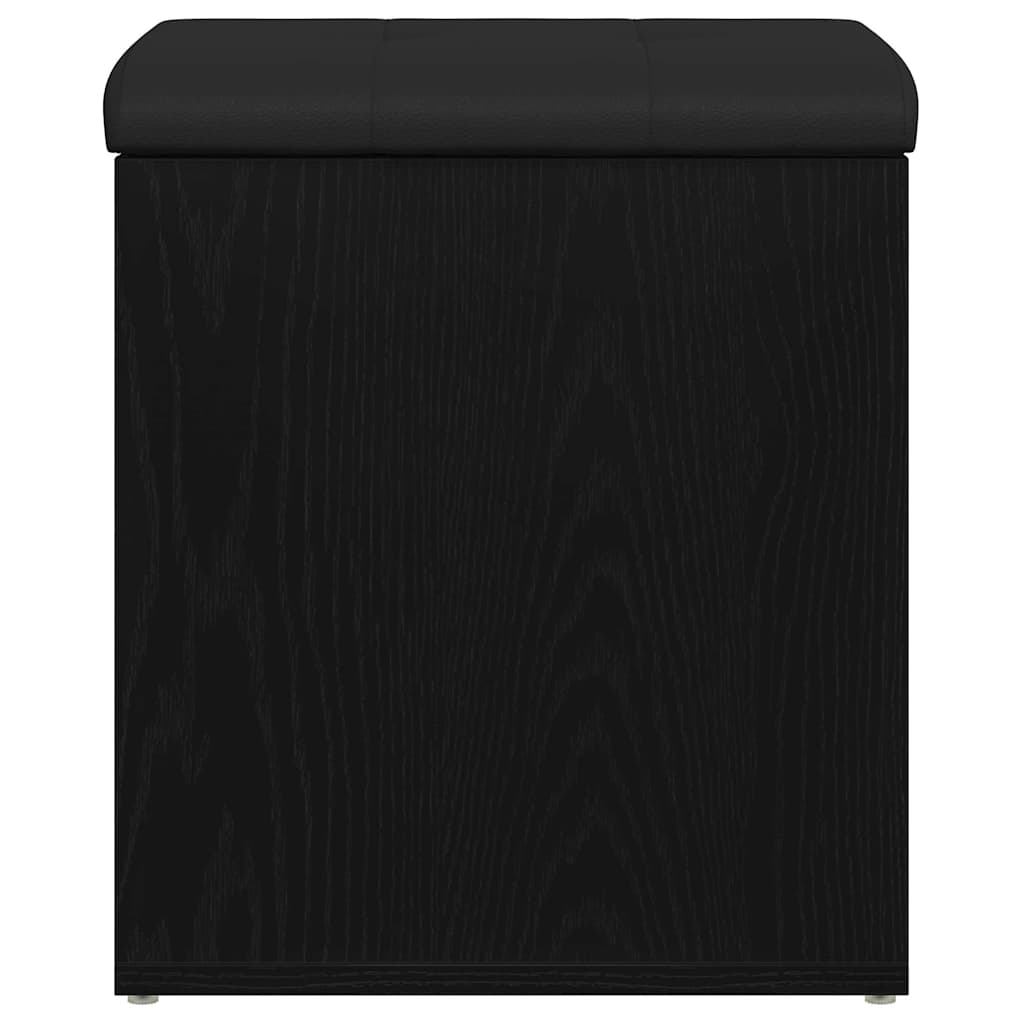 Oppbevaringsbenk Svart Eik 42x42x45 cm Solid Tre