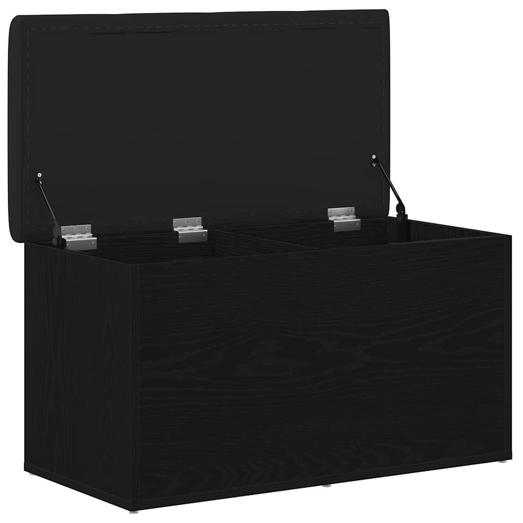 Oppbevaringsbenk Svart Eik 80x40x45 cm Konstruert Tre
