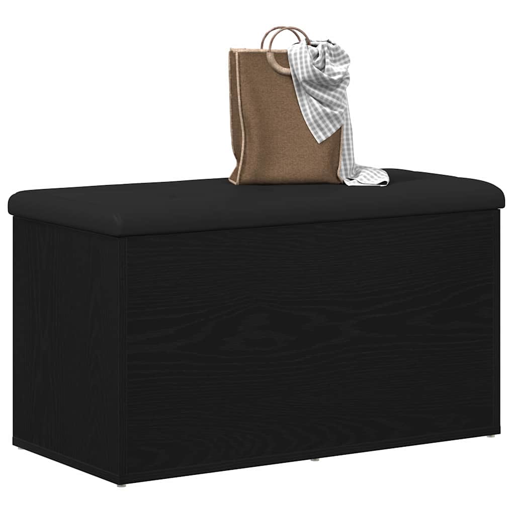 Oppbevaringsbenk Svart Eik 80x40x45 cm Konstruert Tre