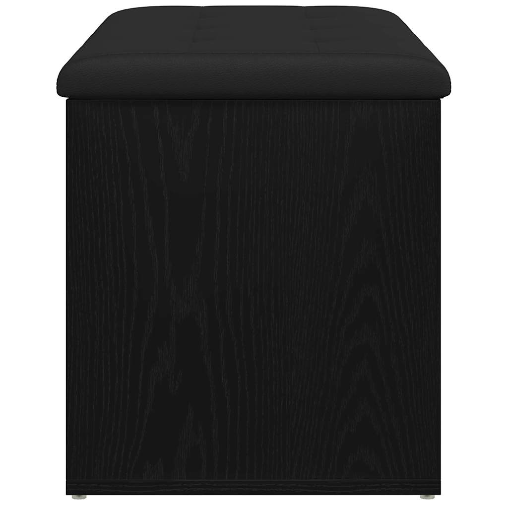 Oppbevaringsbenk Svart Eik 80x40x45 cm Konstruert Tre