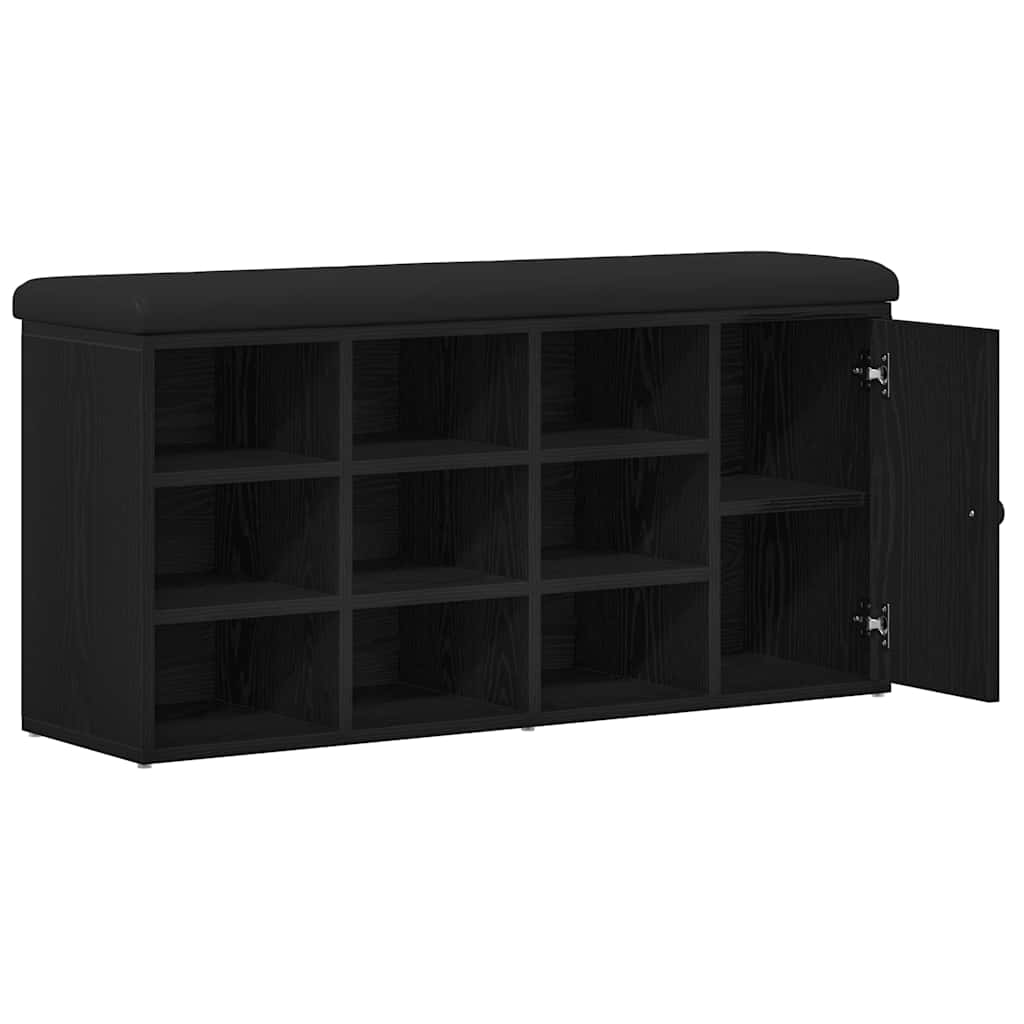 Oppbevaringsbenk Svart Eik 100x30x48 cm Ingeniørtre