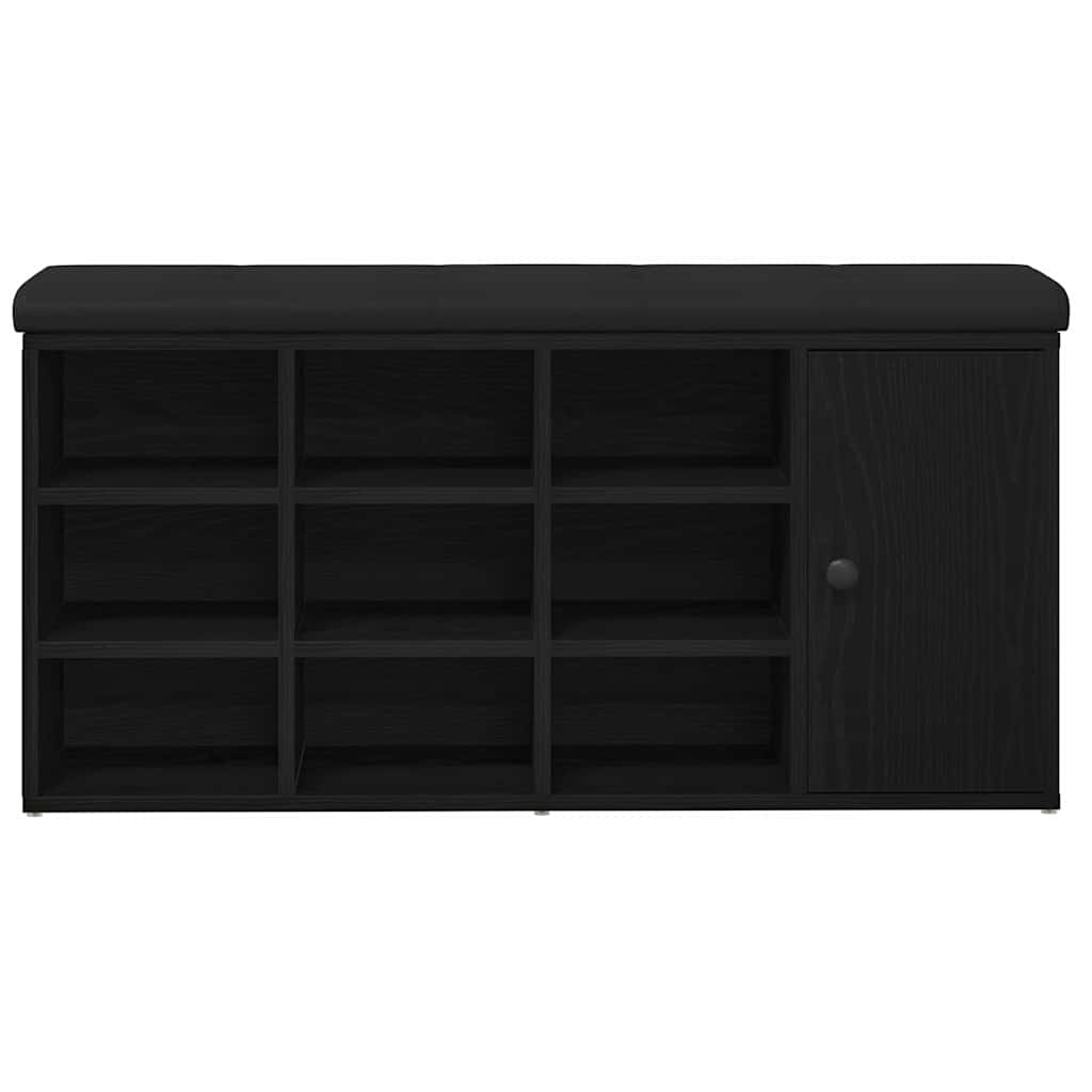 Oppbevaringsbenk Svart Eik 100x30x48 cm Ingeniørtre