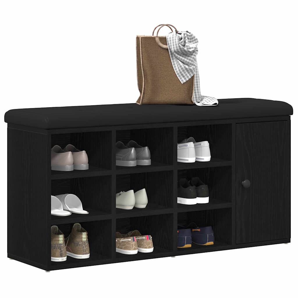 Oppbevaringsbenk Svart Eik 100x30x48 cm Ingeniørtre