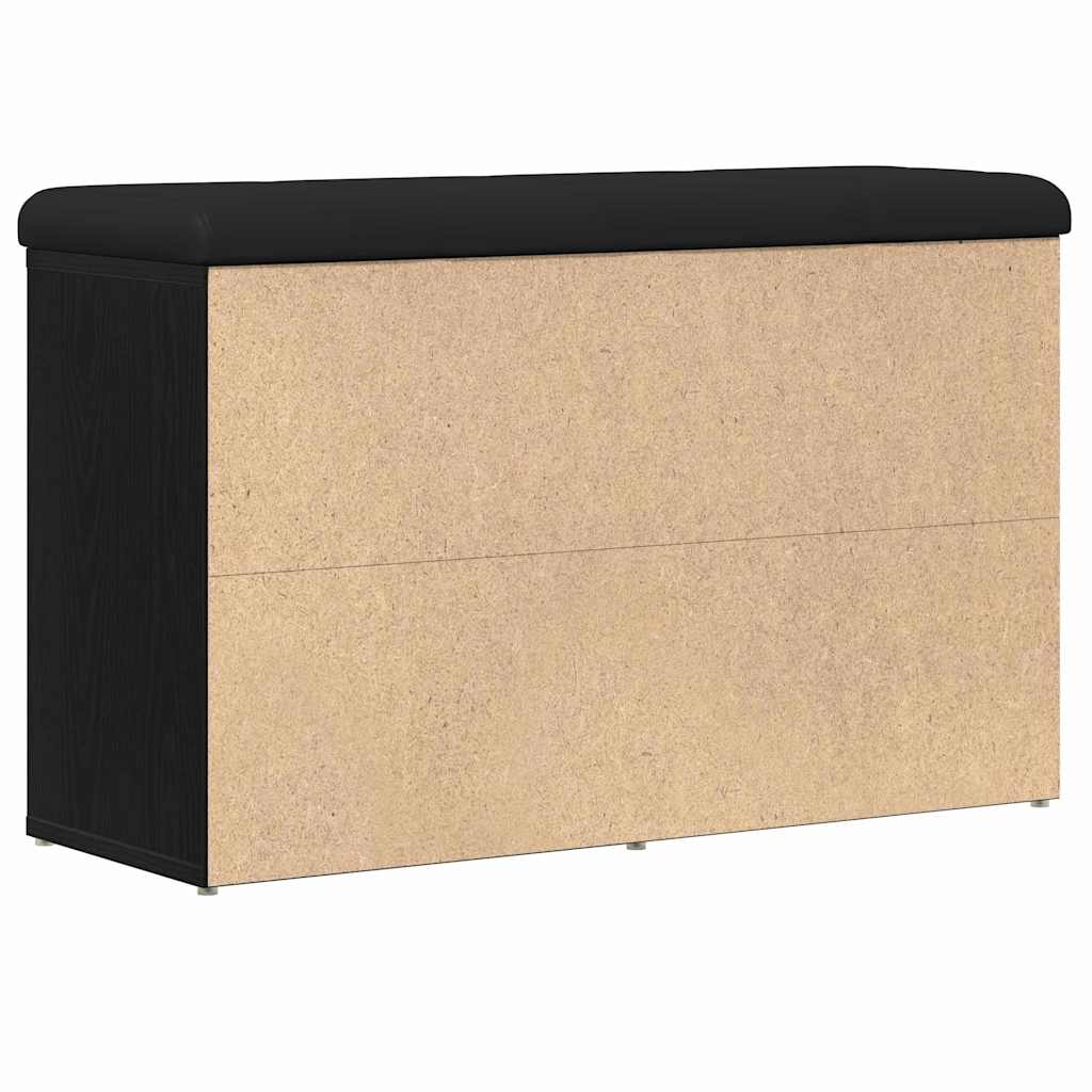 Oppbevaringsbenk Svart Eik 80x30x48 cm Ingeniørtre