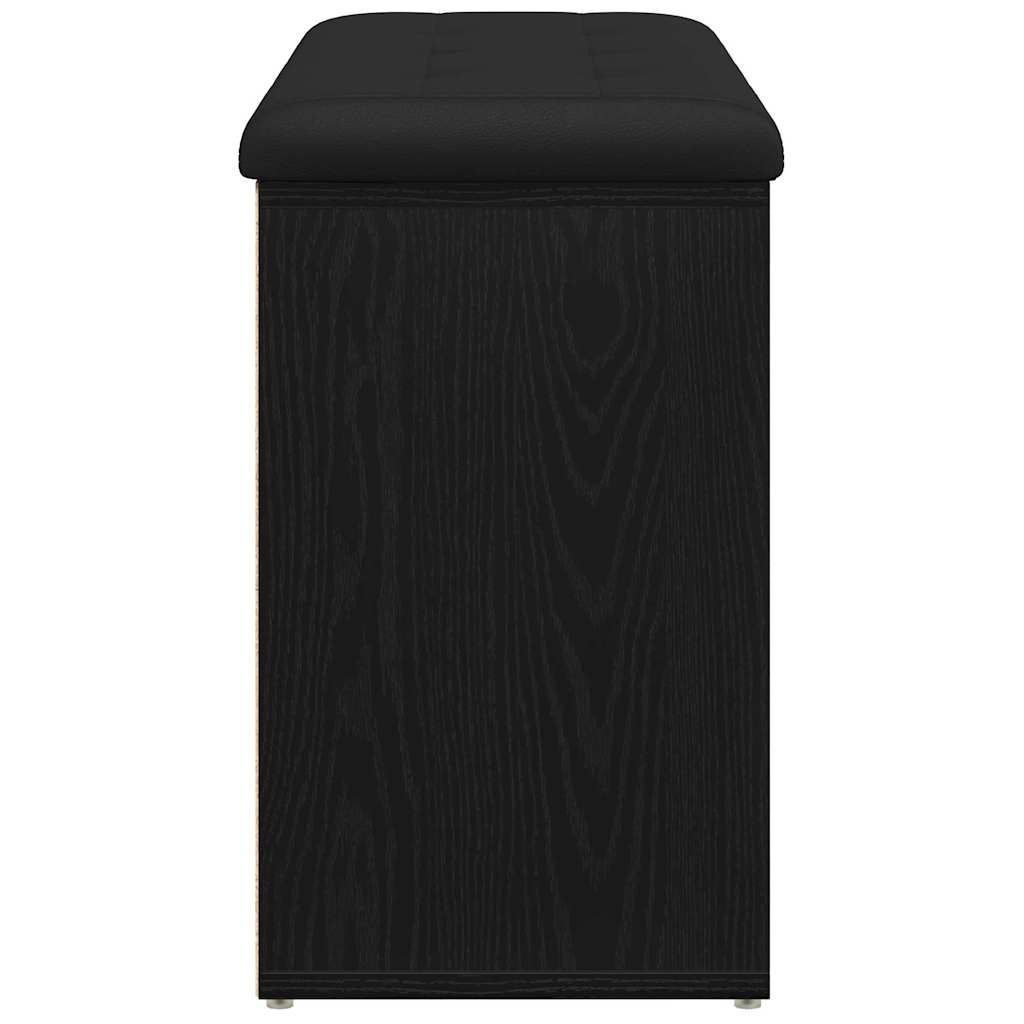 Oppbevaringsbenk Svart Eik 80x30x48 cm Ingeniørtre