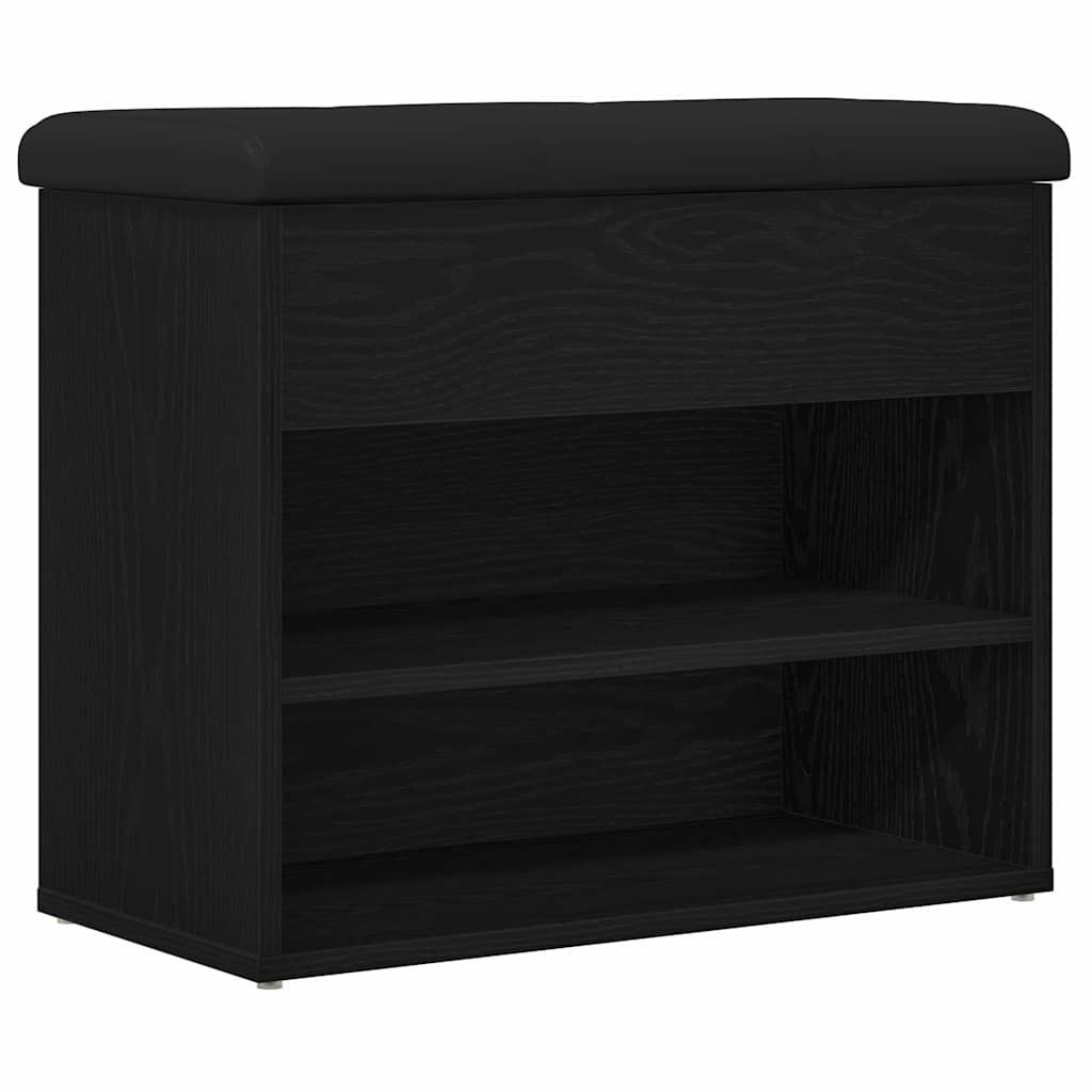 Oppbevaringsbenk Svart Eik 60x30x48 cm Konstruert Tre