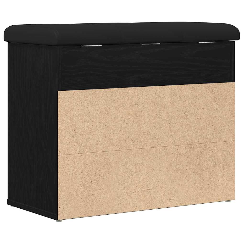 Oppbevaringsbenk Svart Eik 60x30x48 cm Konstruert Tre