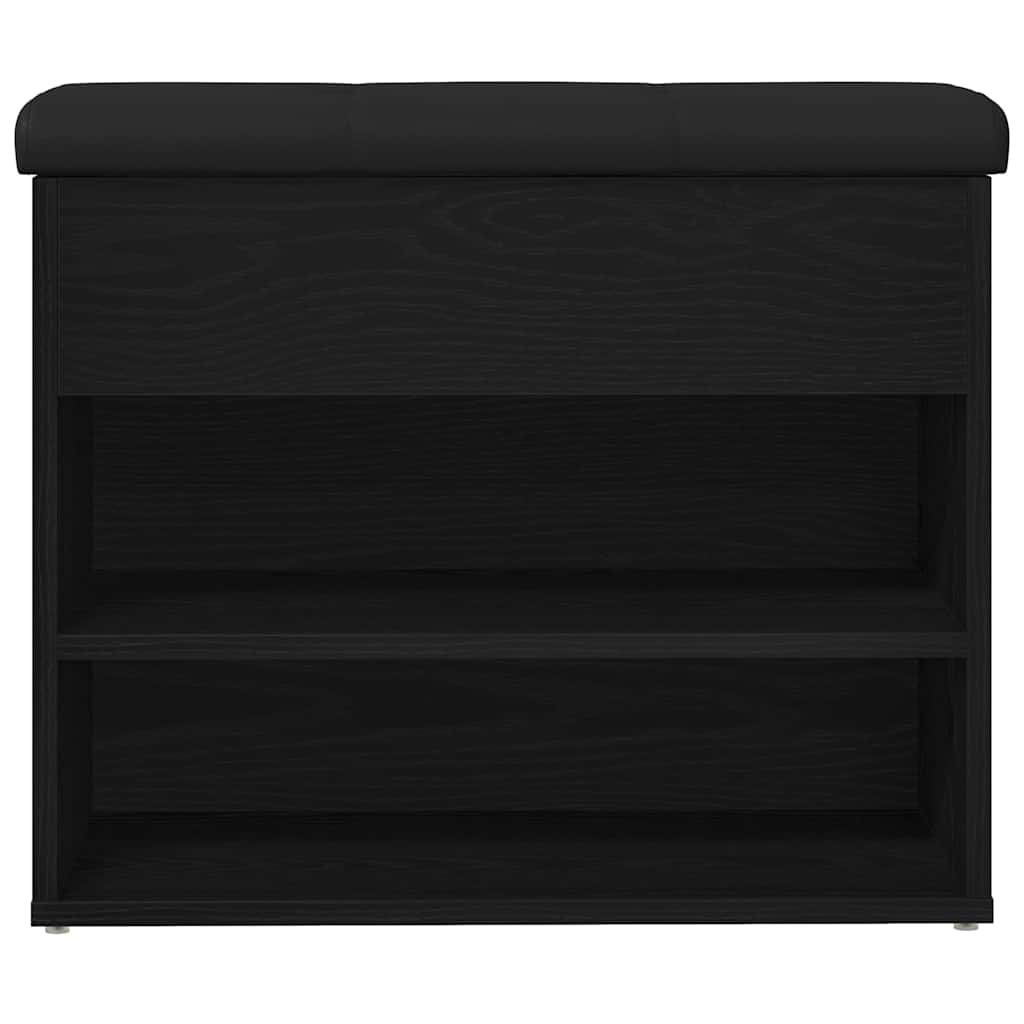 Oppbevaringsbenk Svart Eik 60x30x48 cm Konstruert Tre