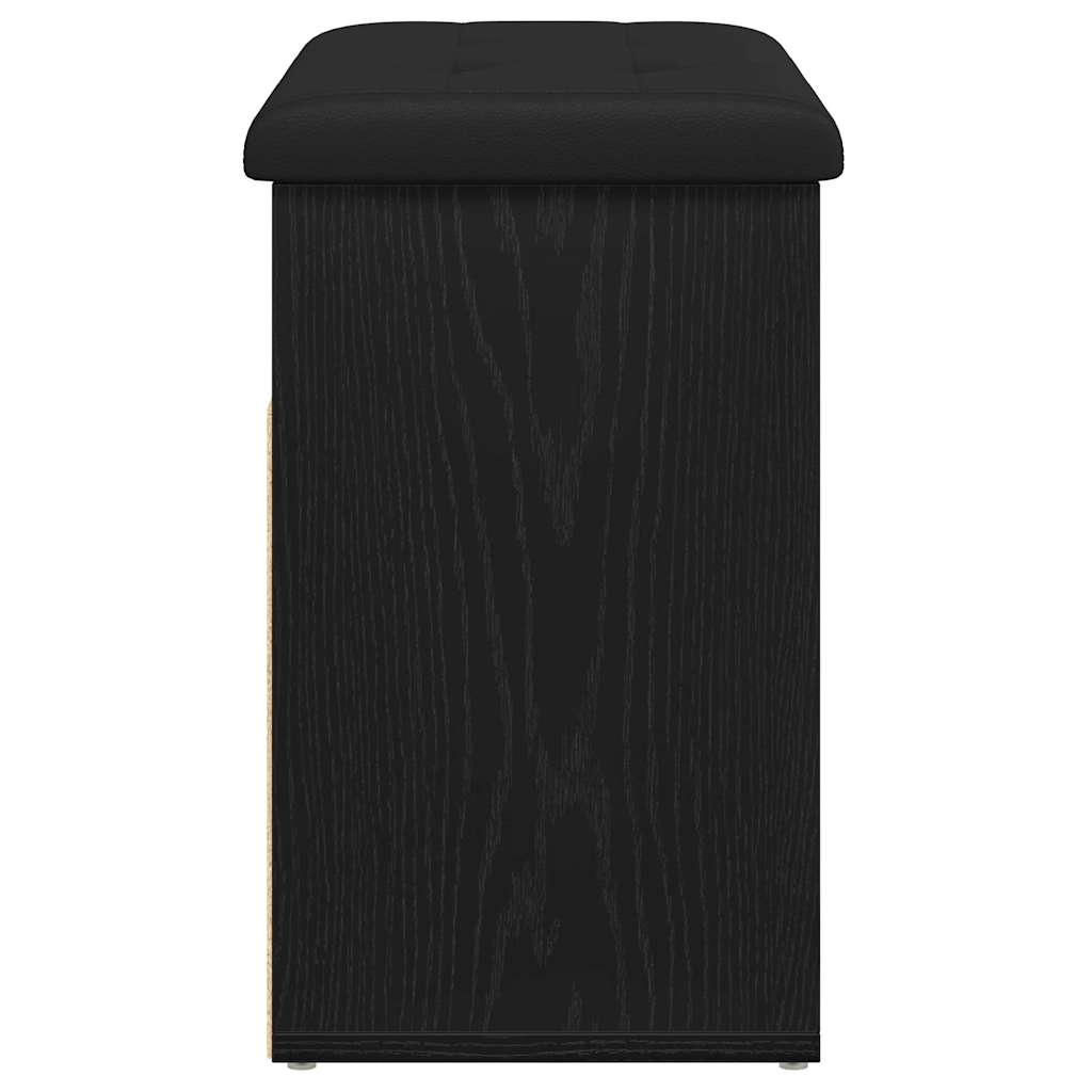 Oppbevaringsbenk Svart Eik 60x30x48 cm Konstruert Tre