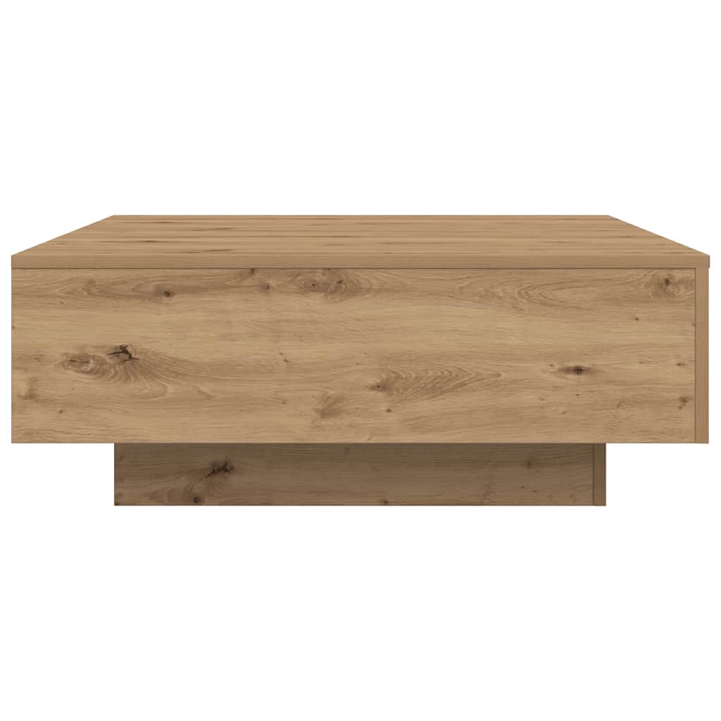Salongbord Sofabord Artisan Eik med LED Lys 80x80x31 cm