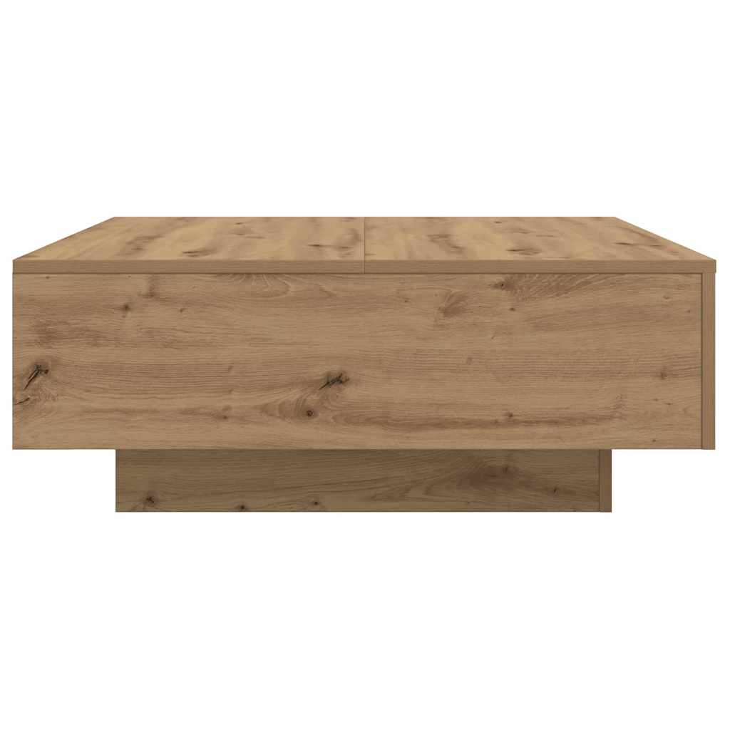 Salongbord Sofabord Artisan Eik med LED Lys 80x80x31 cm