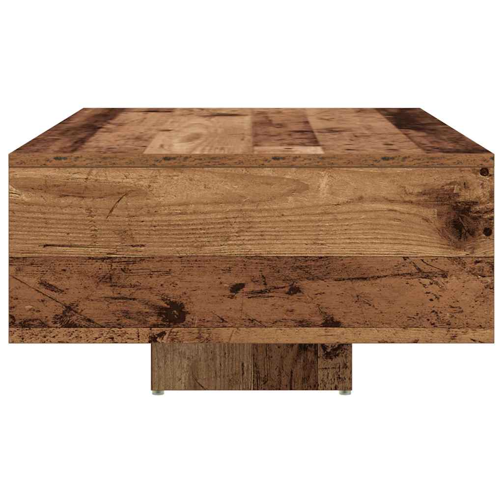 Salongbord Sofabord Tre med LED-lamper Gamle Wood 85x55x31 cm
