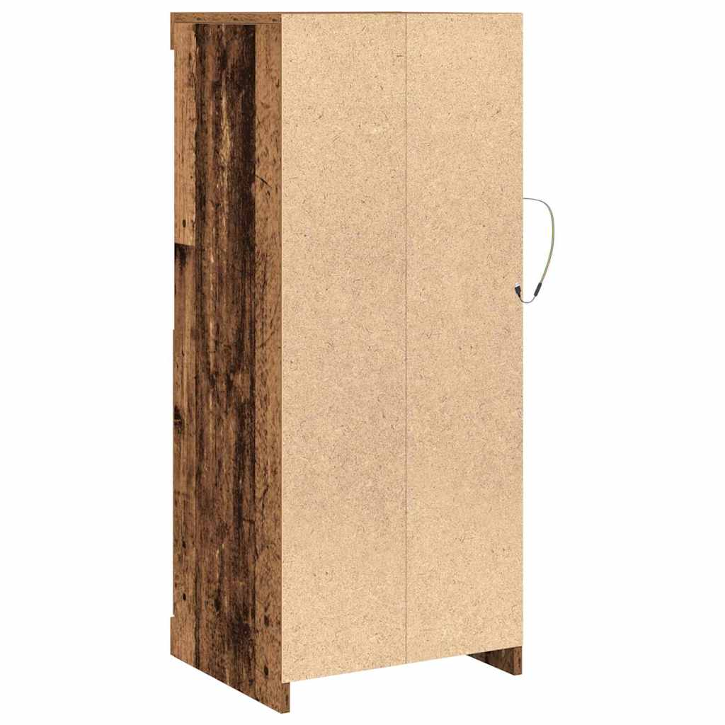 Skjenk Gammelt Tre med LED-lamper 41x37x100 cm