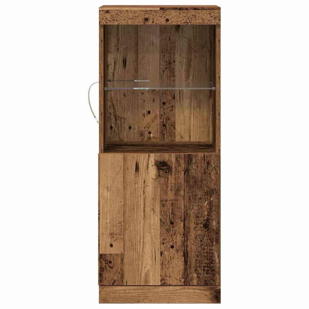 Skjenk Gammelt Tre med LED-lamper 41x37x100 cm
