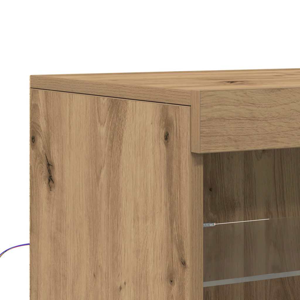 Skjenk Artisan Eik med LED Lys 60,5x37x67 cm