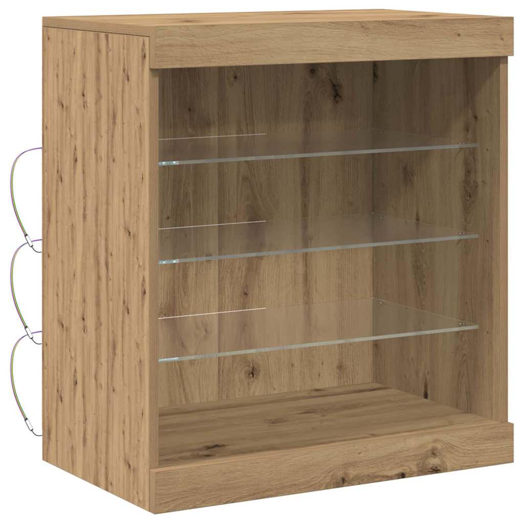 Skjenk Artisan Eik med LED Lys 60,5x37x67 cm