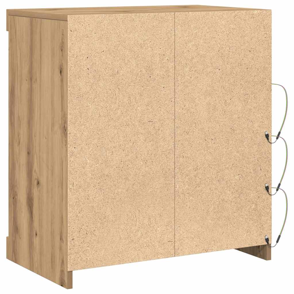 Skjenk Artisan Eik med LED Lys 60,5x37x67 cm