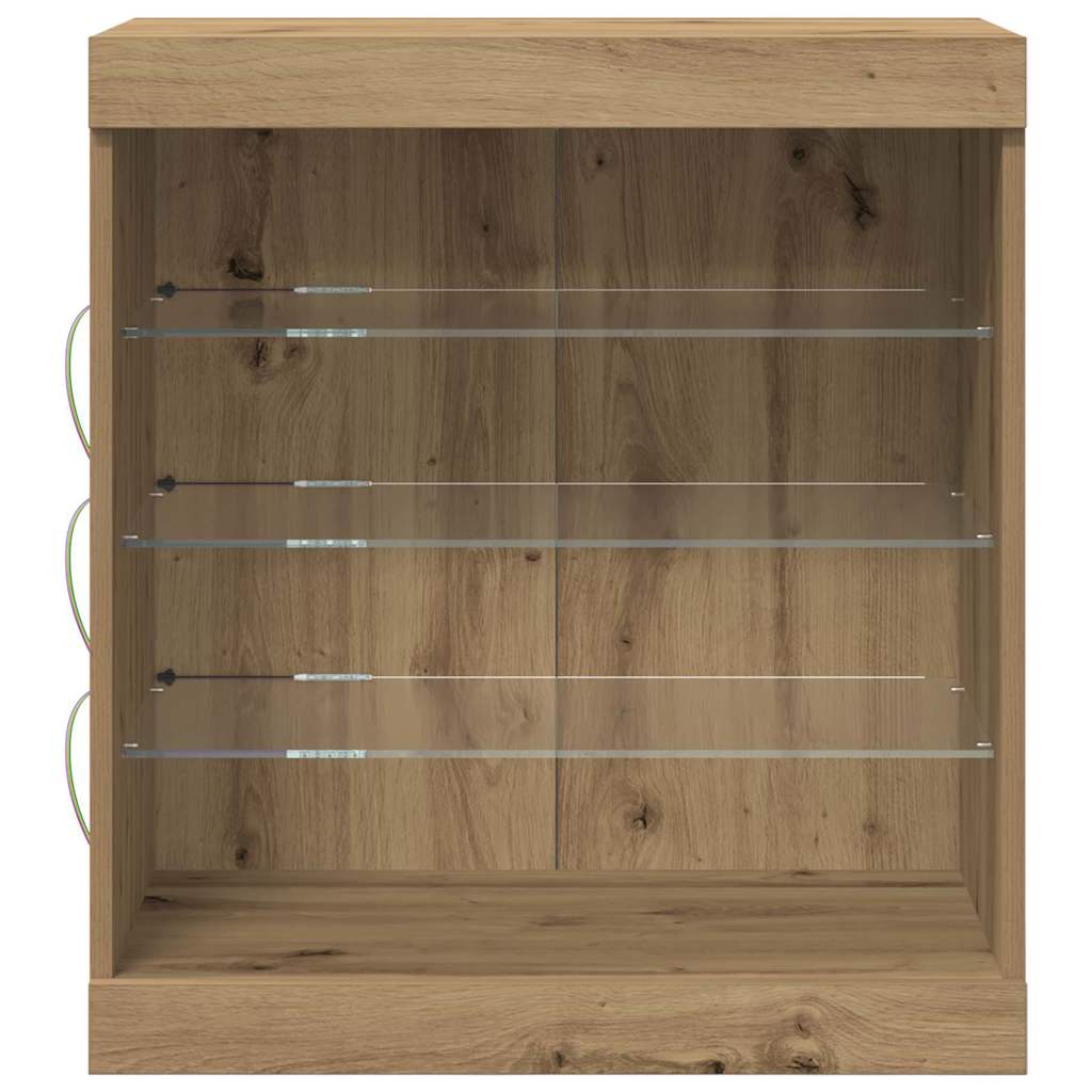 Skjenk Artisan Eik med LED Lys 60,5x37x67 cm