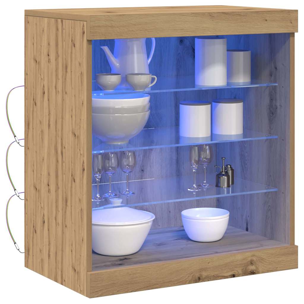 Skjenk Artisan Eik med LED Lys 60,5x37x67 cm