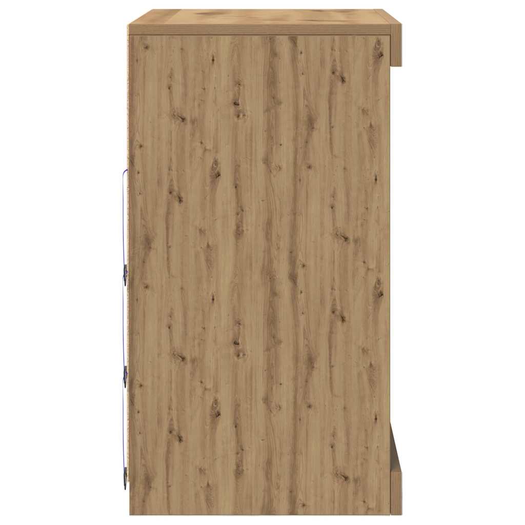 Skjenk Artisan Eik med LED Lys 60,5x37x67 cm