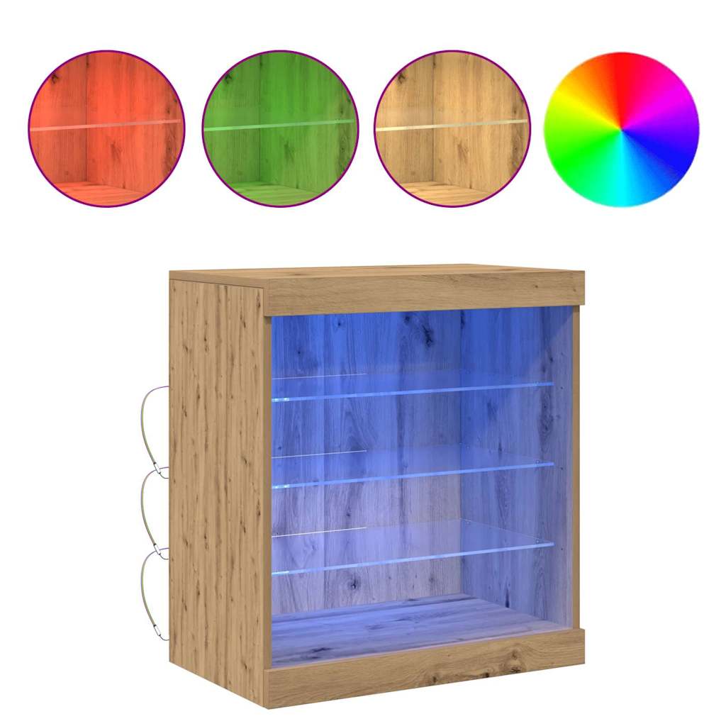 Skjenk Artisan Eik med LED Lys 60,5x37x67 cm