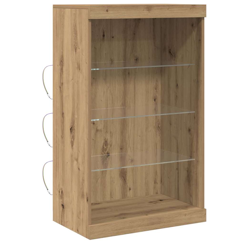 Skjenk Artisan Eik med LED Lys 60,5x37x100 cm