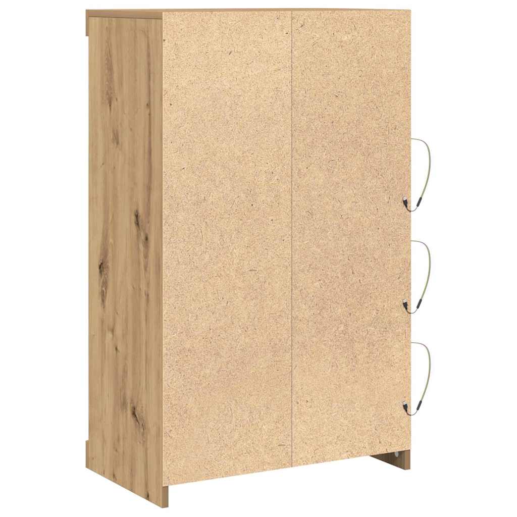 Skjenk Artisan Eik med LED Lys 60,5x37x100 cm