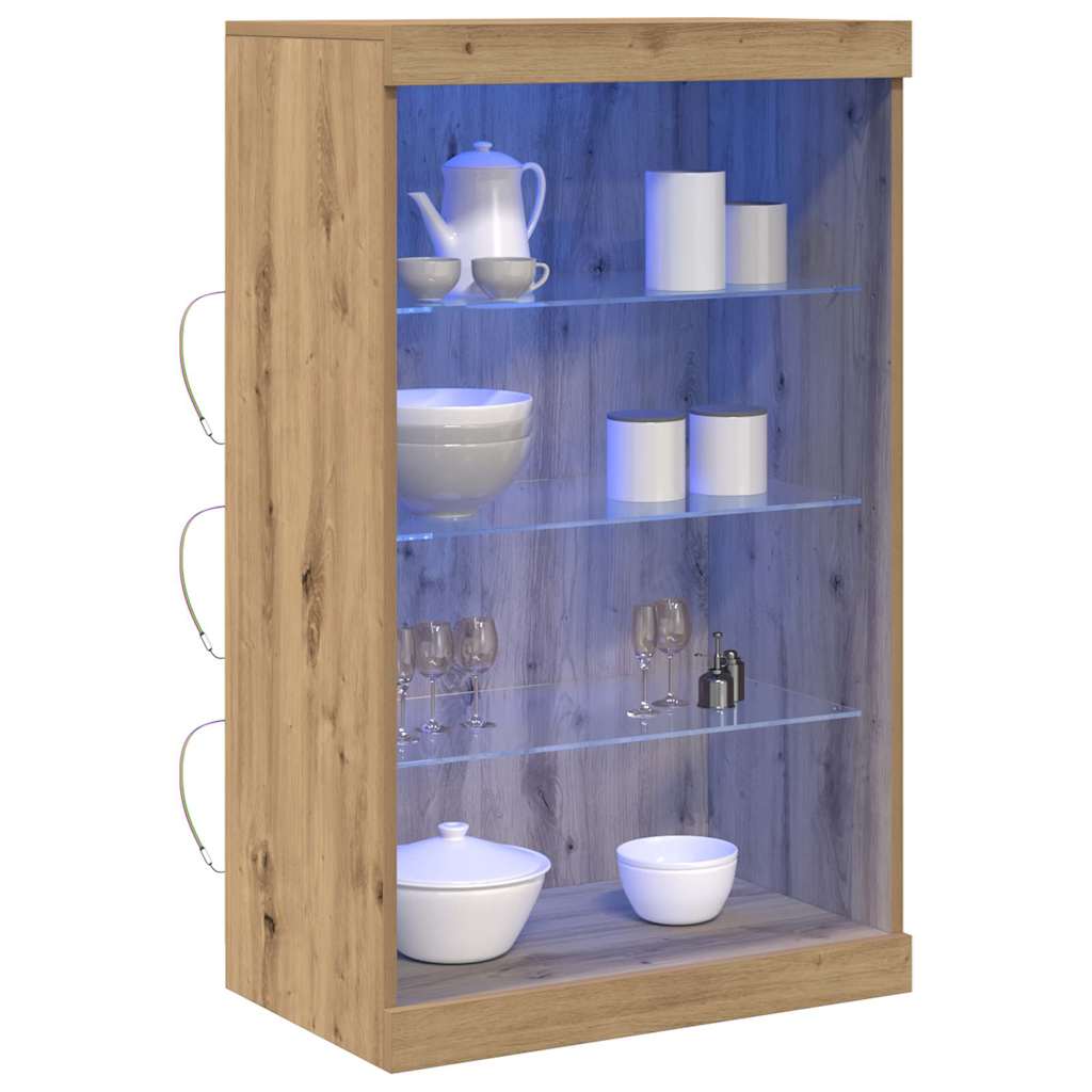 Skjenk Artisan Eik med LED Lys 60,5x37x100 cm