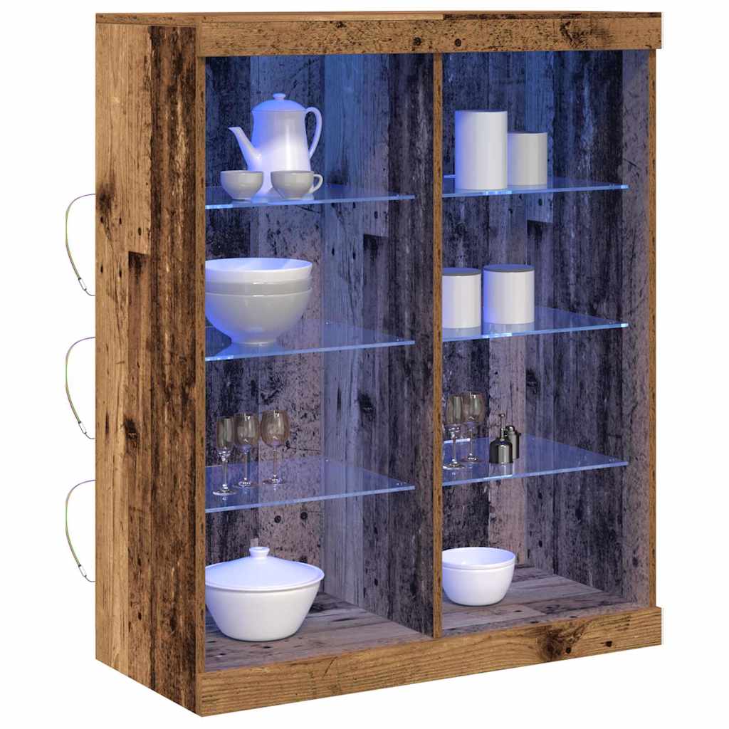 Skjenk Gammelt Tre med LED Lys 41x37x100 cm
